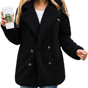 Cozy Black Teddy Jacket for Women